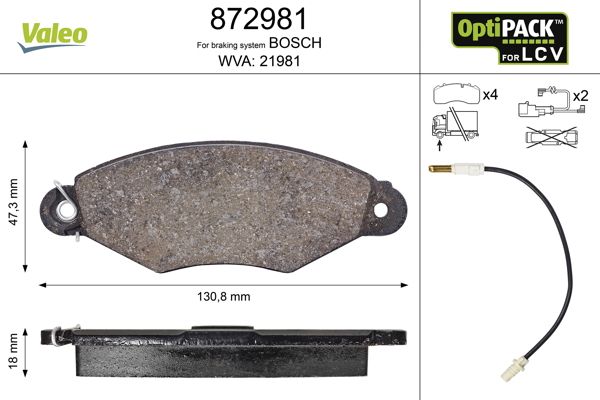 Brake Pad Set, disc brake 872981