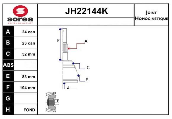 KIT CV JOINT AVEC KR006 - SUNNY