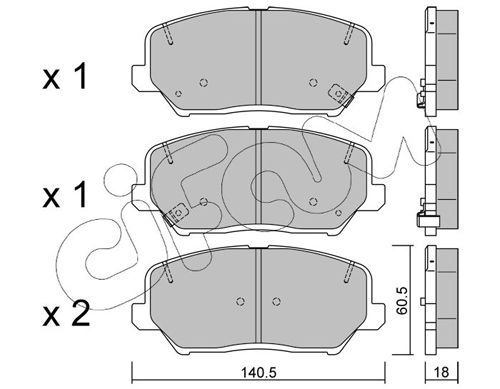 Brake Pad Set, disc brake 822-997-0