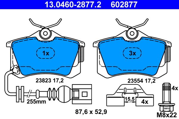 Brake Pad Set, disc brake 13.0460-2877.2