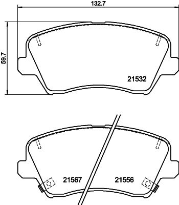 Brake Pad Set, disc brake 8DB 355 039-971