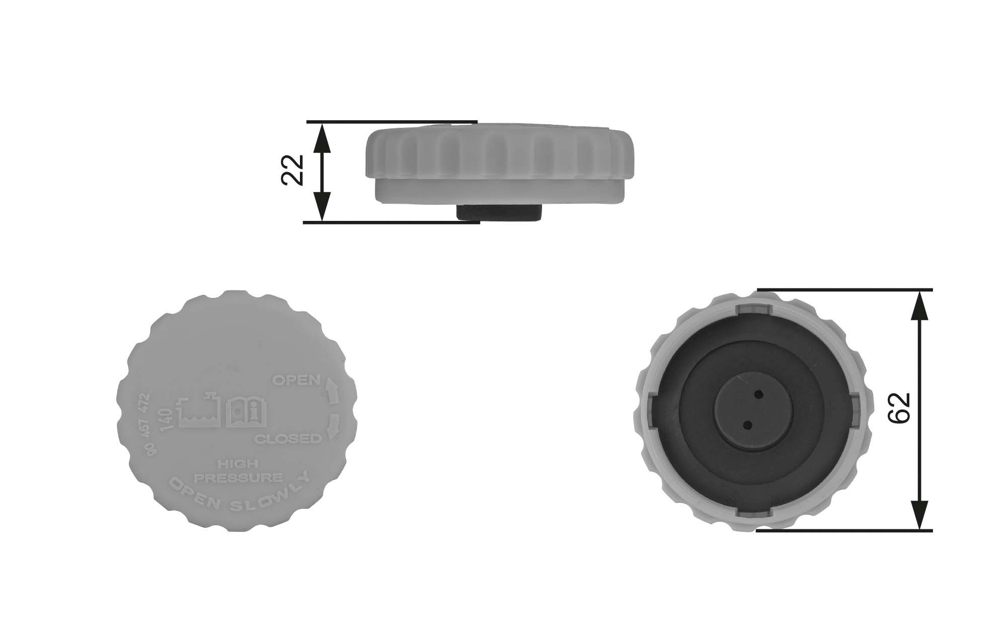 Cap, coolant tank RC235