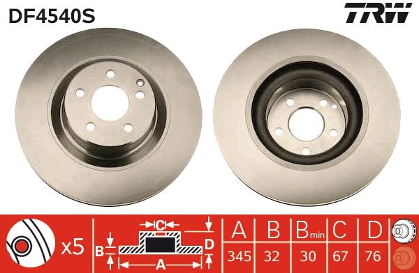 TRW BRAKE DISC - TecDoc Only