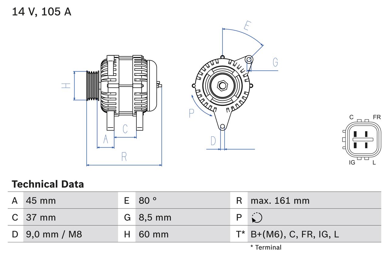 BOSCH 0 986 082 410 Alternator