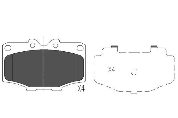 Комплект тормозных колодок, дисковый тормоз KBP-9028