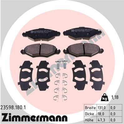 Brake Pad Set, disc brake 23598.180.1