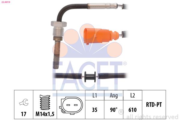 FACET 22.0019 - Sensor, Abgastemperatur