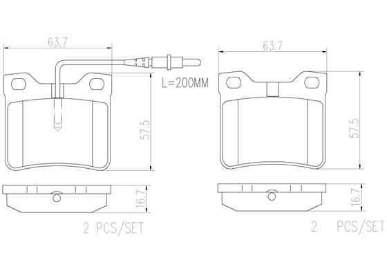 MERCEDES BENZ VITO 108CDI 99-04 (RR) *2 Wear Sensor - TecDoc 1