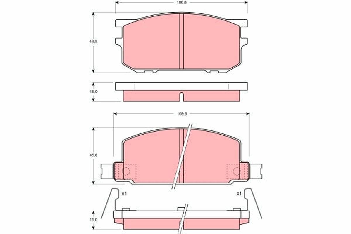 Bremsbelagsatz, Scheibenbremse