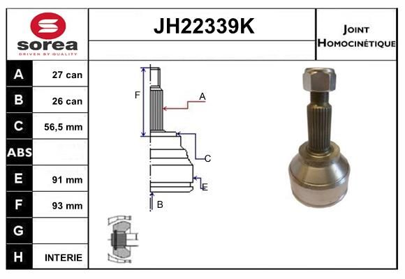 KIT CV JOINT AVEC KR026 - TRAFIC 03