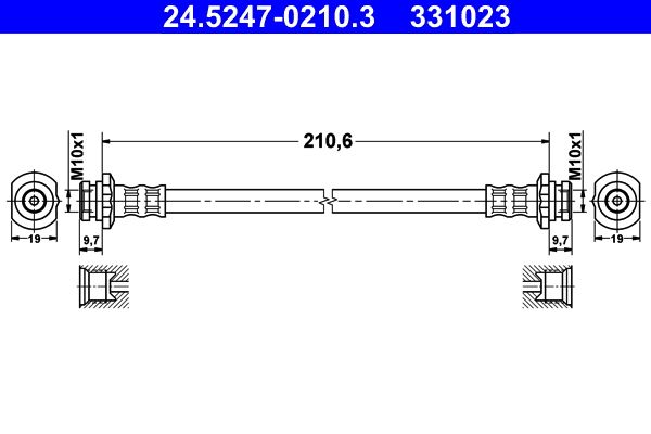 24.5247-0210.3 ATE fékcső