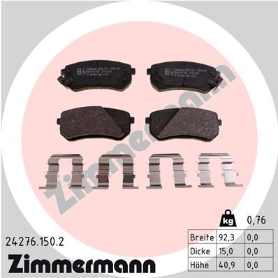 Brake Pad Set, disc brake 24276.150.2