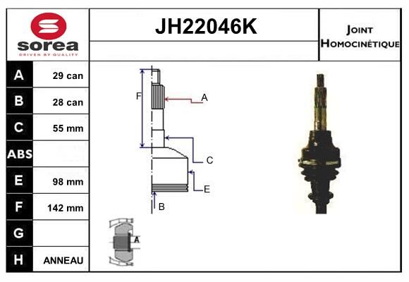 KIT CV JOINT AVEC KR026 - SERIE L