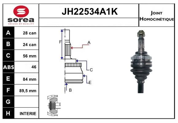 KIT CV JOINT AVEC KR113 - KIA CAREN