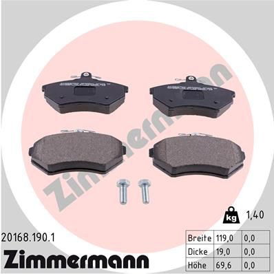 Brake Pad Set, disc brake 20168.190.1