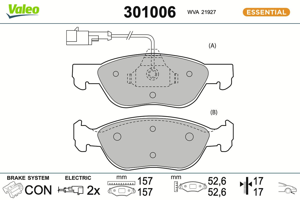 Bremsbelagsatz, Scheibenbremse