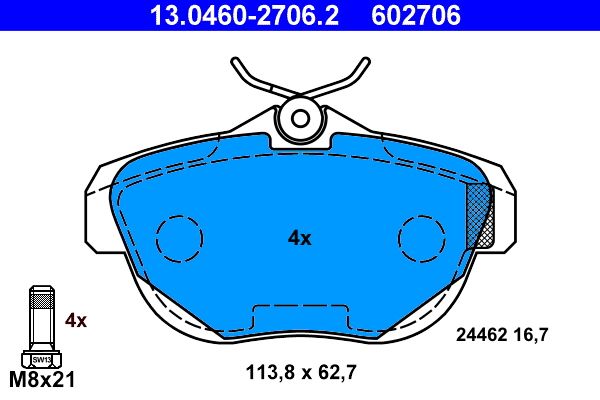 Brake Pad Set, disc brake 13.0460-2706.2