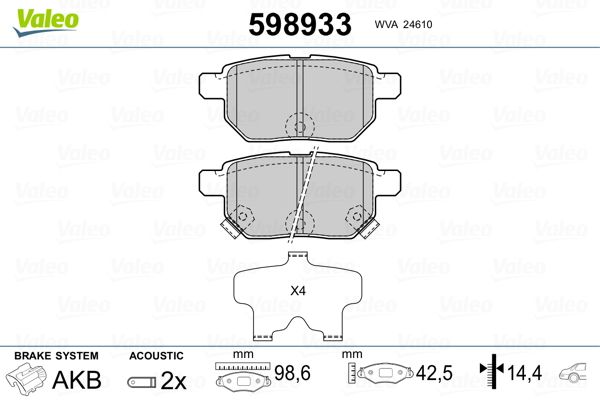 Brake Pad Set, disc brake 598933