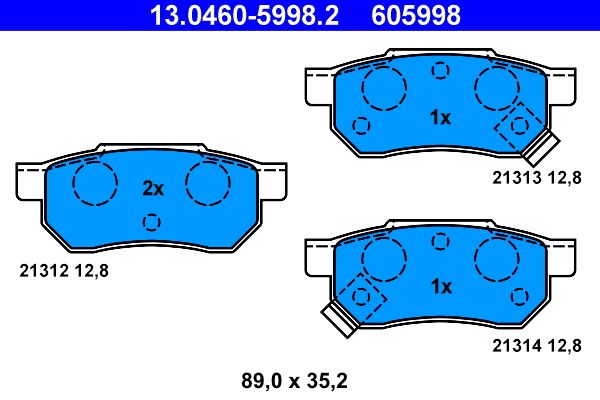 Brake Pad Set, disc brake 13.0460-5998.2