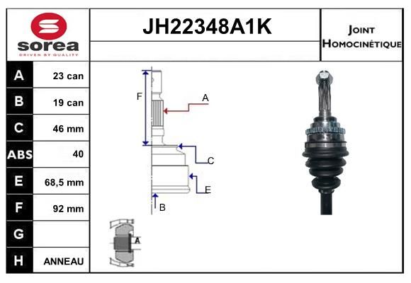 KIT CV JOINT AVEC KR117  - DAEWOO