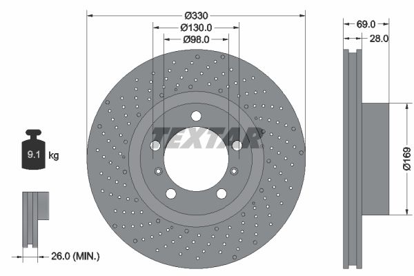 TEXTAR 92279605 - Bremsscheibe PRO+