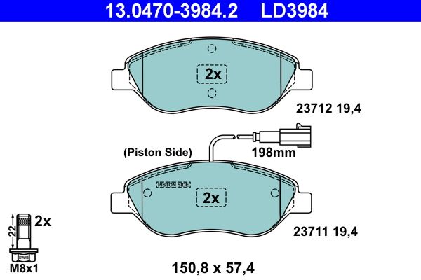 Brake Pad Set, disc brake 13.0470-3984.2