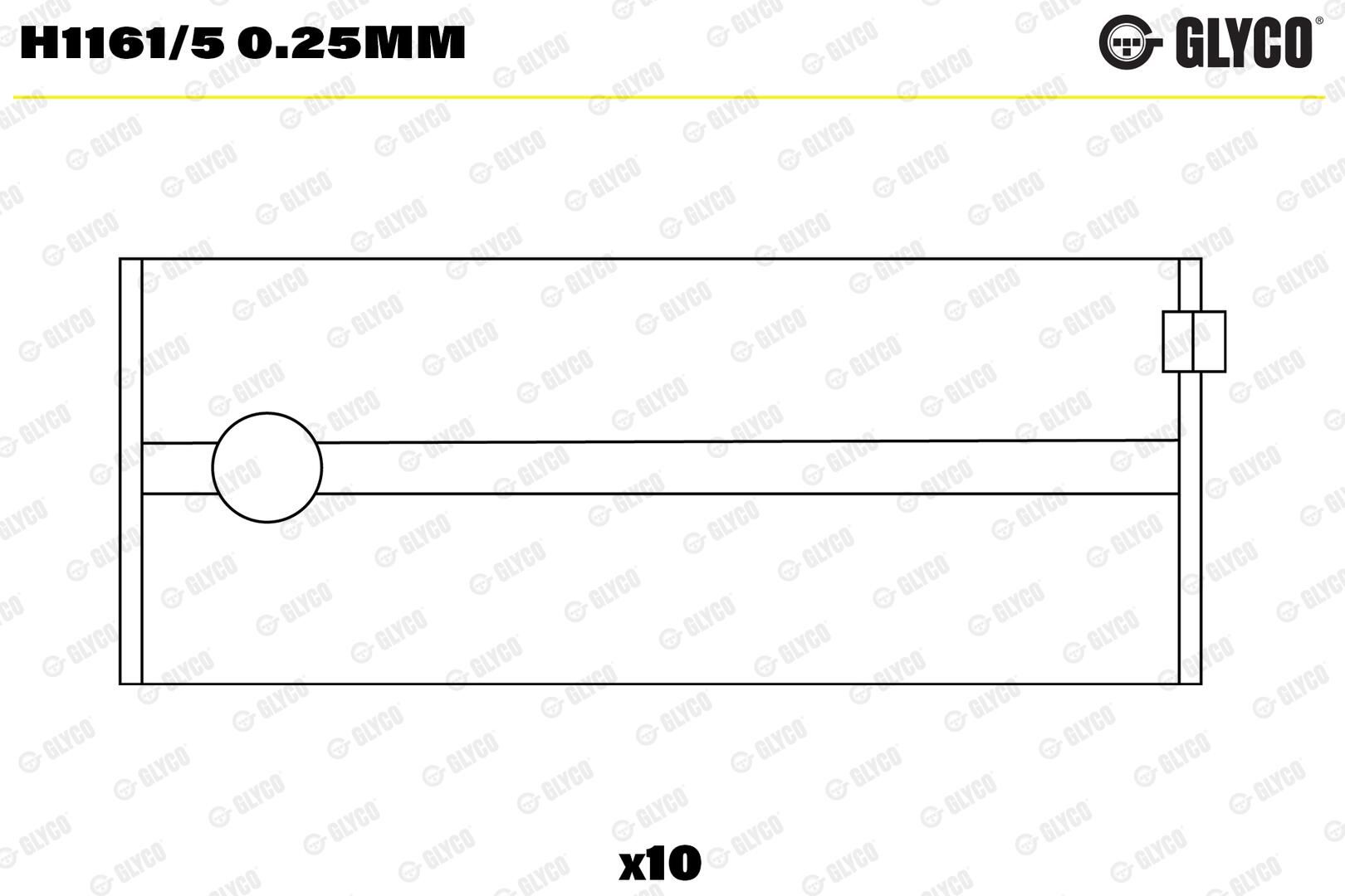 GLYCO H1161/5 0.25mm - Kurbelwellenlager