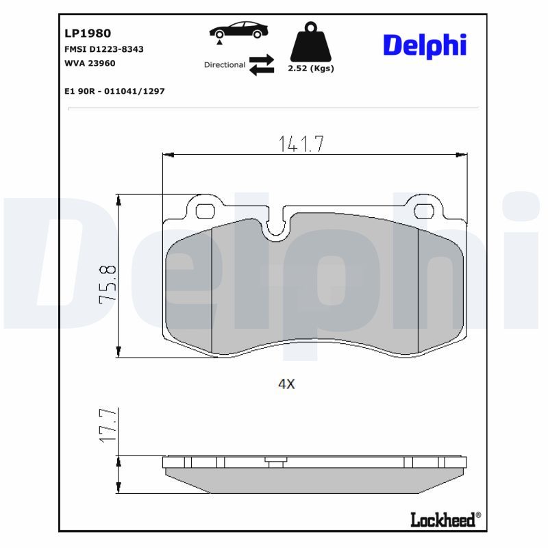 Bremsbelagsatz, Scheibenbremse