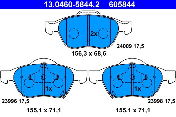 Brake Pad Set, disc brake 13.0460-5844.2