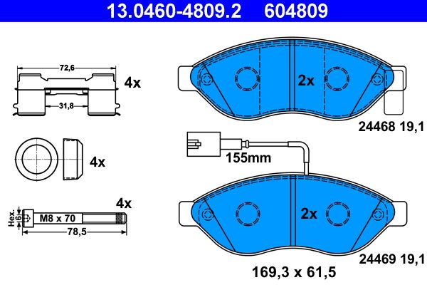 Brake Pad Set, disc brake 13.0460-4809.2