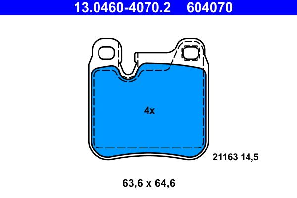 Brake Pad Set, disc brake 13.0460-4070.2