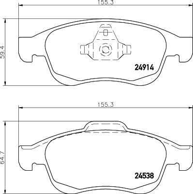 HELLA 8DB 355 014-791 - Bremsbelagsatz, Scheibenbremse