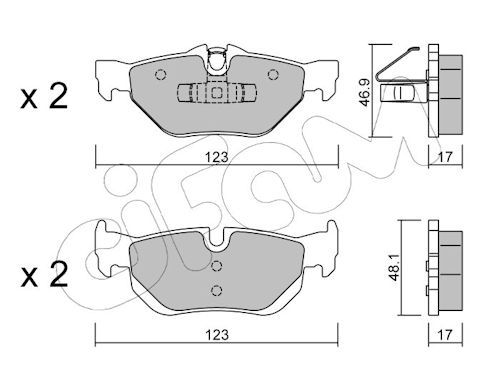 Bremsbelagsatz, Scheibenbremse