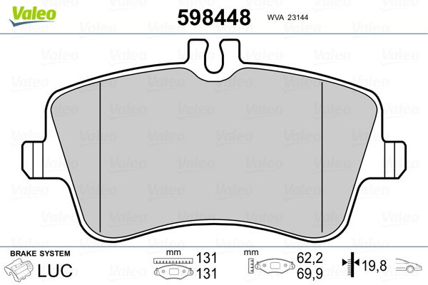 Brake Pad Set, disc brake 598448