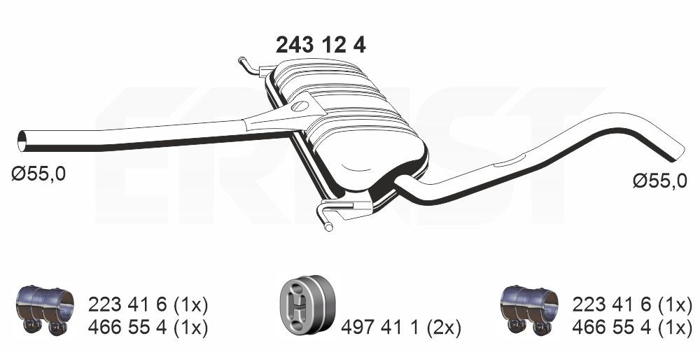 Mittelschalldämpfer
