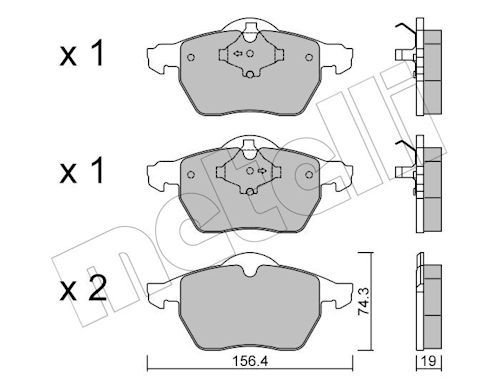 METELLI 22-0314-1 - Bremsbelagsatz, Scheibenbremse