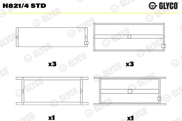H821/4 STD GLYCO főtengelycsapágy