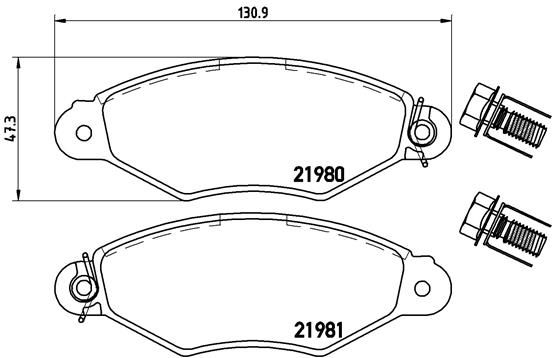 Brake Pad Set, disc brake P 61 098