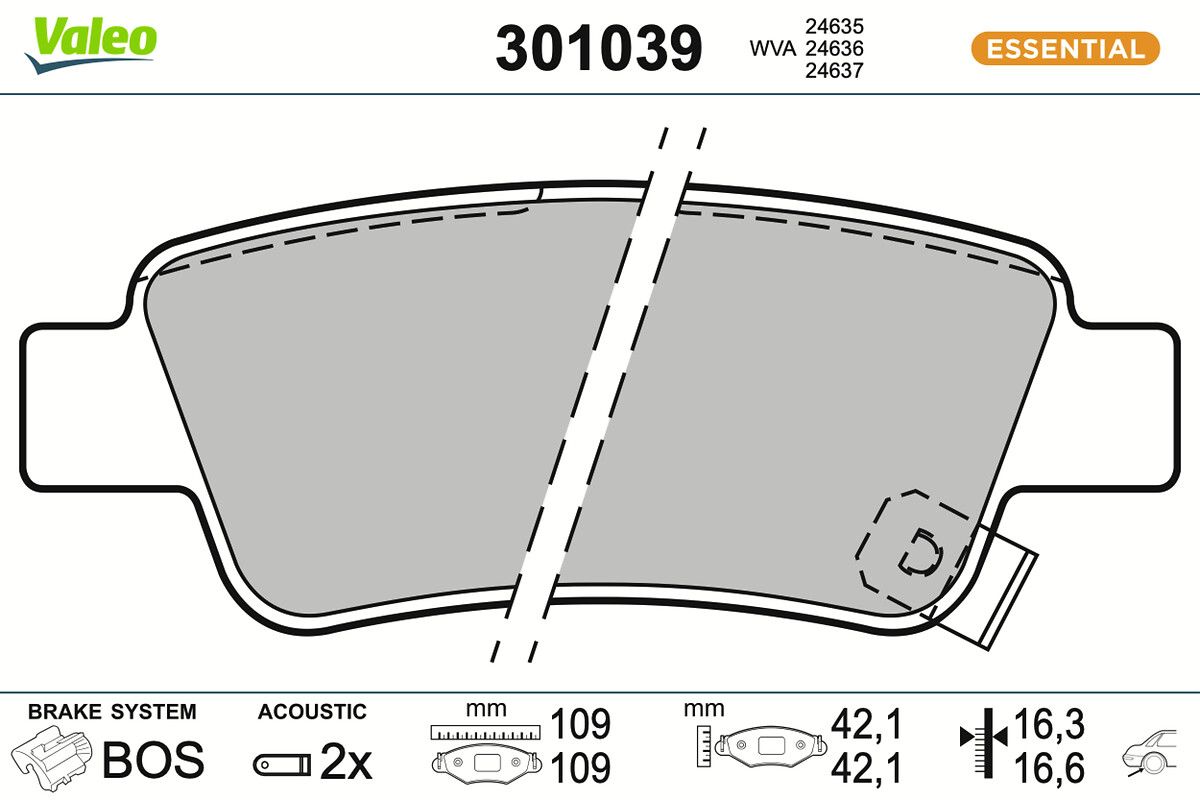 301039 VALEO FIRST fékbetét készlet, tárcsafék