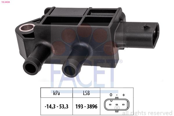 FACET 10.3438 - Sensor, Abgasdruck