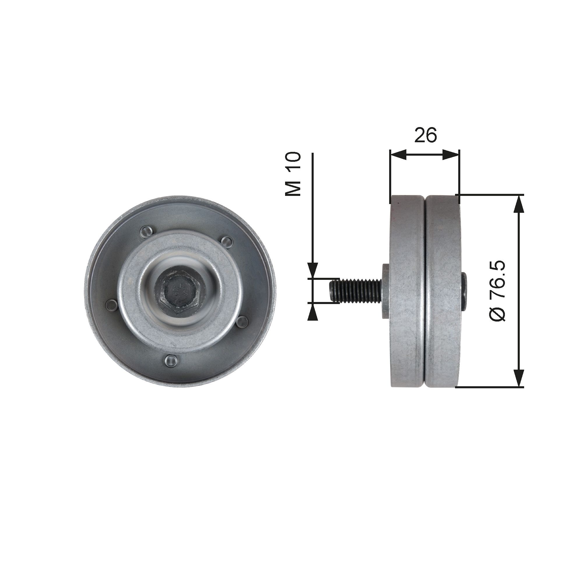 Deflection/Guide Pulley, V-ribbed belt T36182