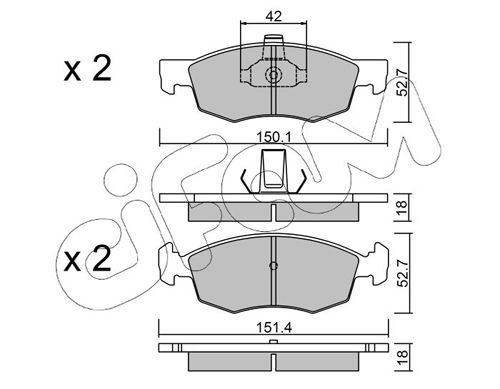 Brake Pad Set, disc brake 822-274-2