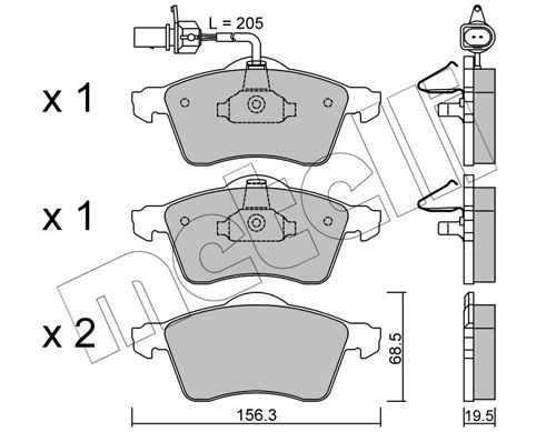 Brake Pad Set, disc brake 22-0263-1