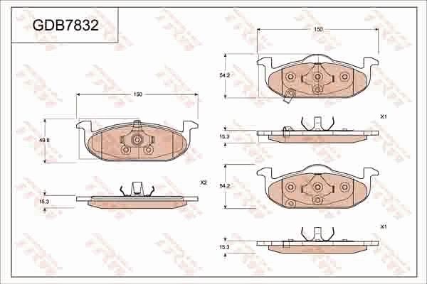 TRW BRAKE PAD SET, DISC BRAKE - TecDoc Only