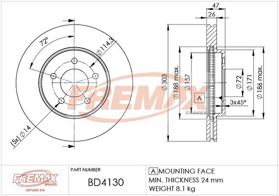 BD-4130 FREMAX féktárcsa