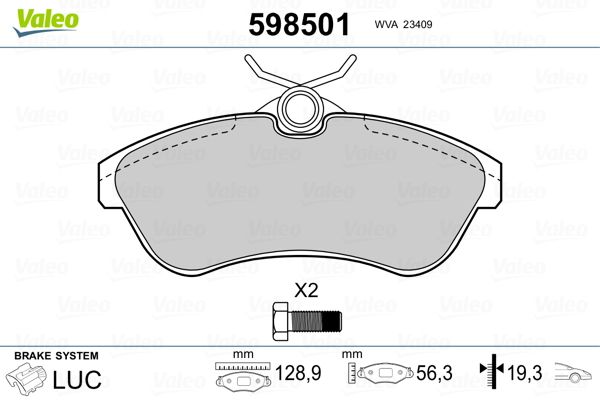 Brake Pad Set, disc brake 598501