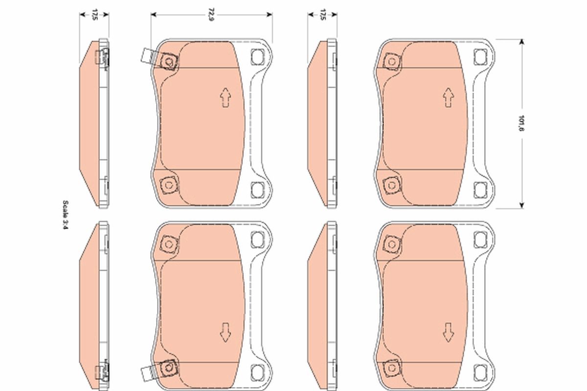 TRW DISC BRAKE PADS - TecDoc 1
