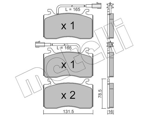 Комплект тормозных колодок, дисковый тормоз 22-1100-0