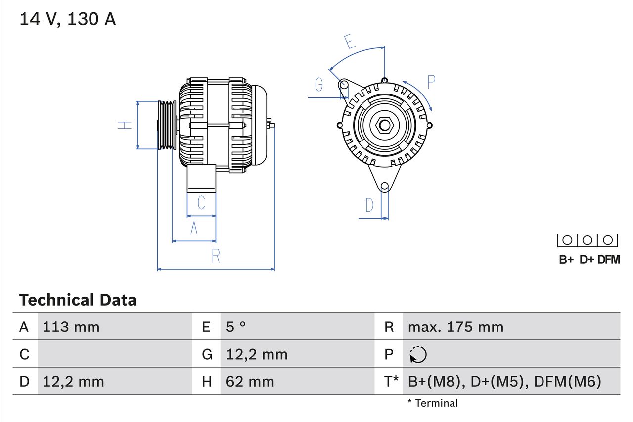 BOSCH 0 986 048 801 Alternator