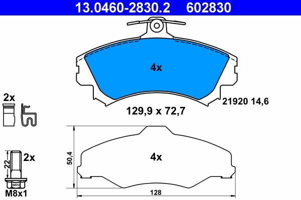 Brake Pad Set, disc brake 13.0460-2830.2